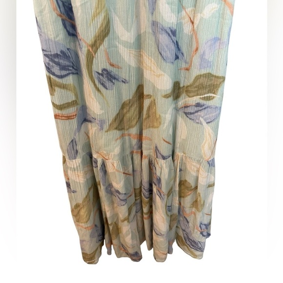 Abercrombie & Fitch Easy Waist Midaxi Dress, light blue pattern Small - Picture 6 of 11